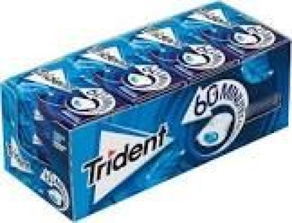 TRIDENT 60 MINUTOS MENTA, 22gr x 16und